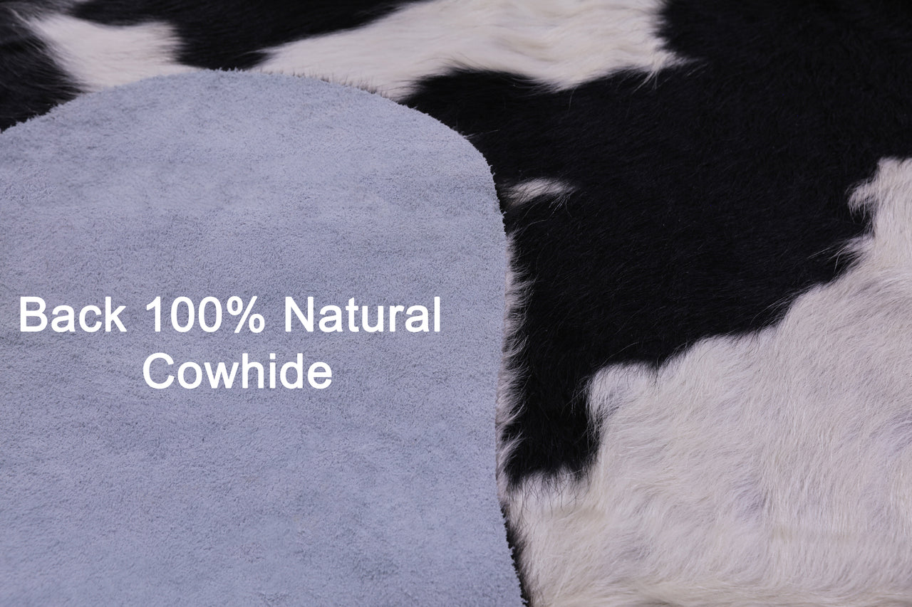 Black & White Natural Cowhide Rug - Medium 6'0"H x 5'8"W