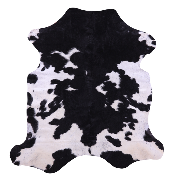 Black & White Natural Cowhide Rug - Medium 6'0"H x 5'8"W