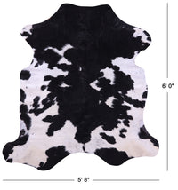 Thumbnail for Black & White Natural Cowhide Rug - Medium 6'0