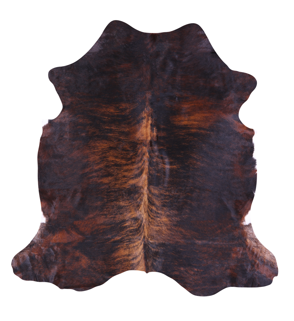 Dark Brindle Natural Cowhide Rug - Large 6'9"H x 6'6"W