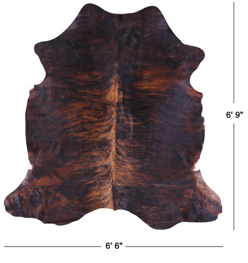Dark Brindle Natural Cowhide Rug - Large 6'9