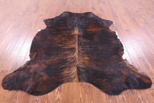 Dark Brindle Natural Cowhide Rug - Large 6'9