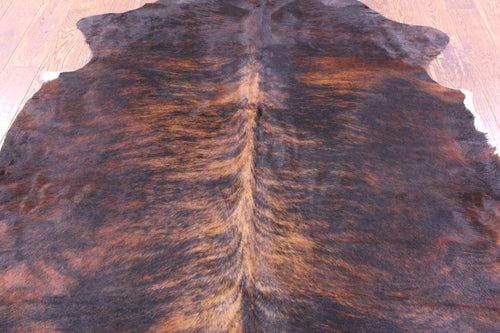 Dark Brindle Natural Cowhide Rug - Large 6'9