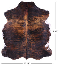 Thumbnail for Brindle Natural Cowhide Rug - Large 6'10