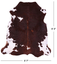 Thumbnail for Brown & White Natural Cowhide Rug - Medium 6'3