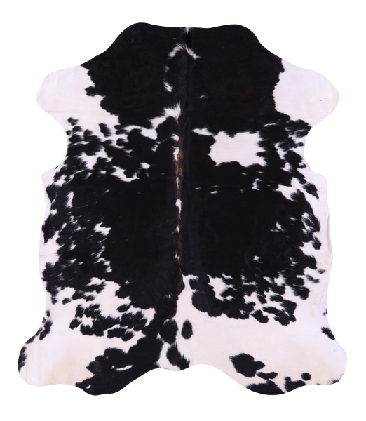 Black & White Natural Cowhide Rug - Large 6'9"H x 5'11"W