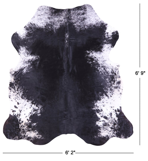 Black Salt & Pepper Natural Cowhide Rug - Large 6'9