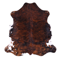 Thumbnail for Brindle Tricolor Natural Cowhide Rug - Medium 6'1