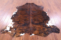 Thumbnail for Brindle Tricolor Natural Cowhide Rug - Medium 6'1