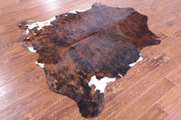 Thumbnail for Brindle Tricolor Natural Cowhide Rug - Medium 6'1