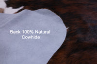 Thumbnail for Brindle Tricolor Natural Cowhide Rug - Medium 6'1