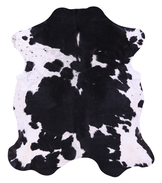 Black & White Natural Cowhide Rug - XLarge 7'6"H x 6'4"W