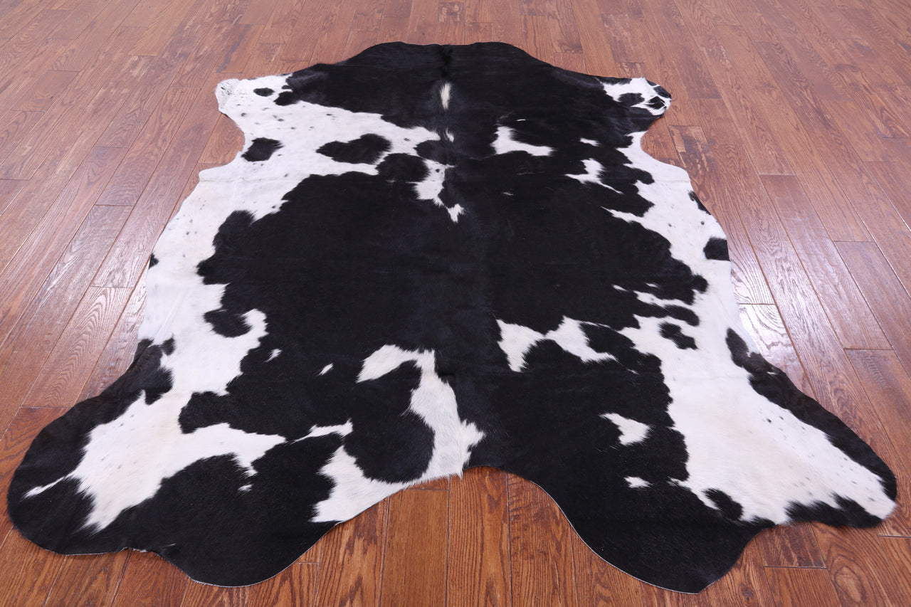 Black & White Natural Cowhide Rug - XLarge 7'6"H x 6'4"W