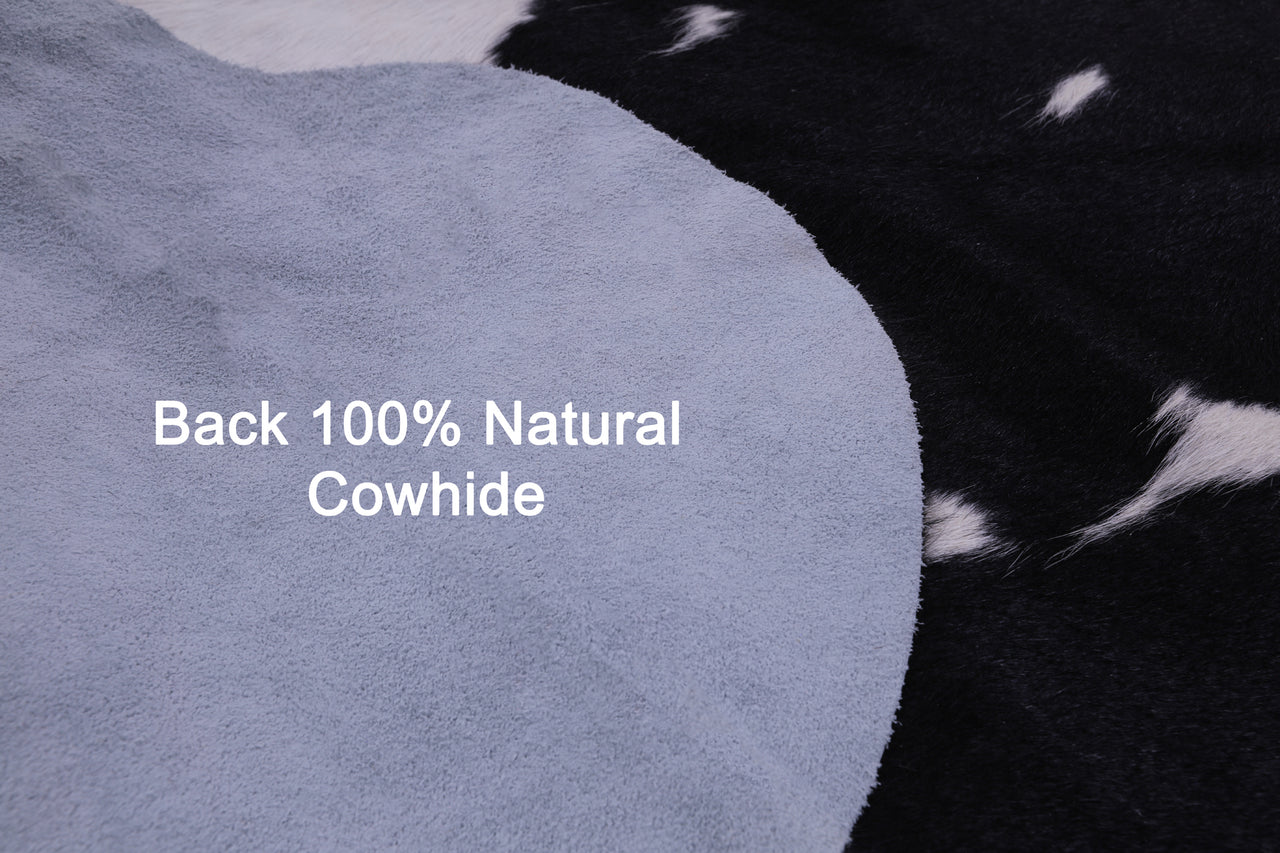 Black & White Natural Cowhide Rug - XLarge 7'6"H x 6'4"W