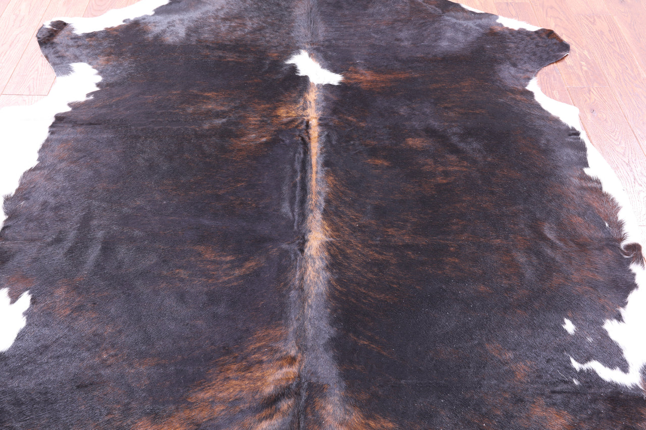 Tricolor Natural Cowhide Rug - XLarge 7'0"H x 6'4"W