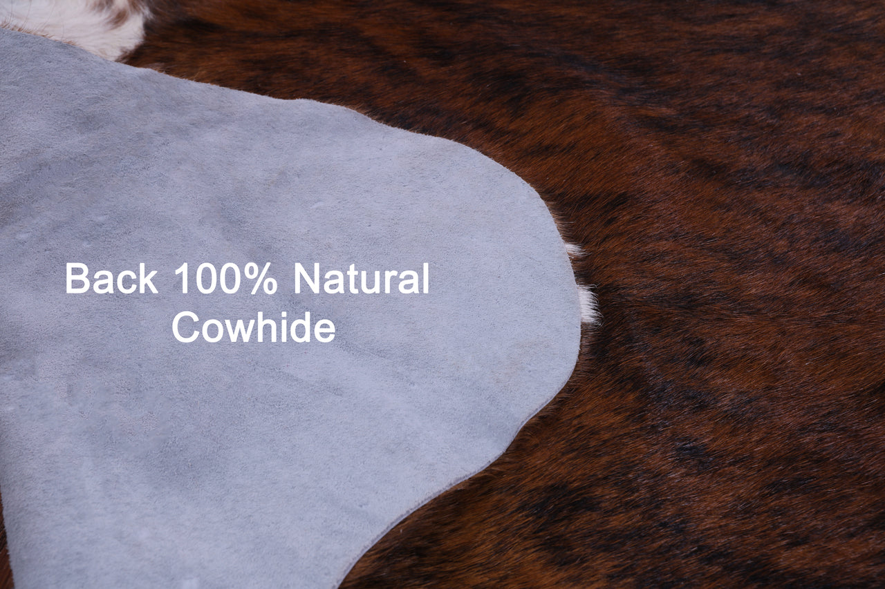 Brindle Natural Cowhide Rug - Large 6'6"H x 6'3"W