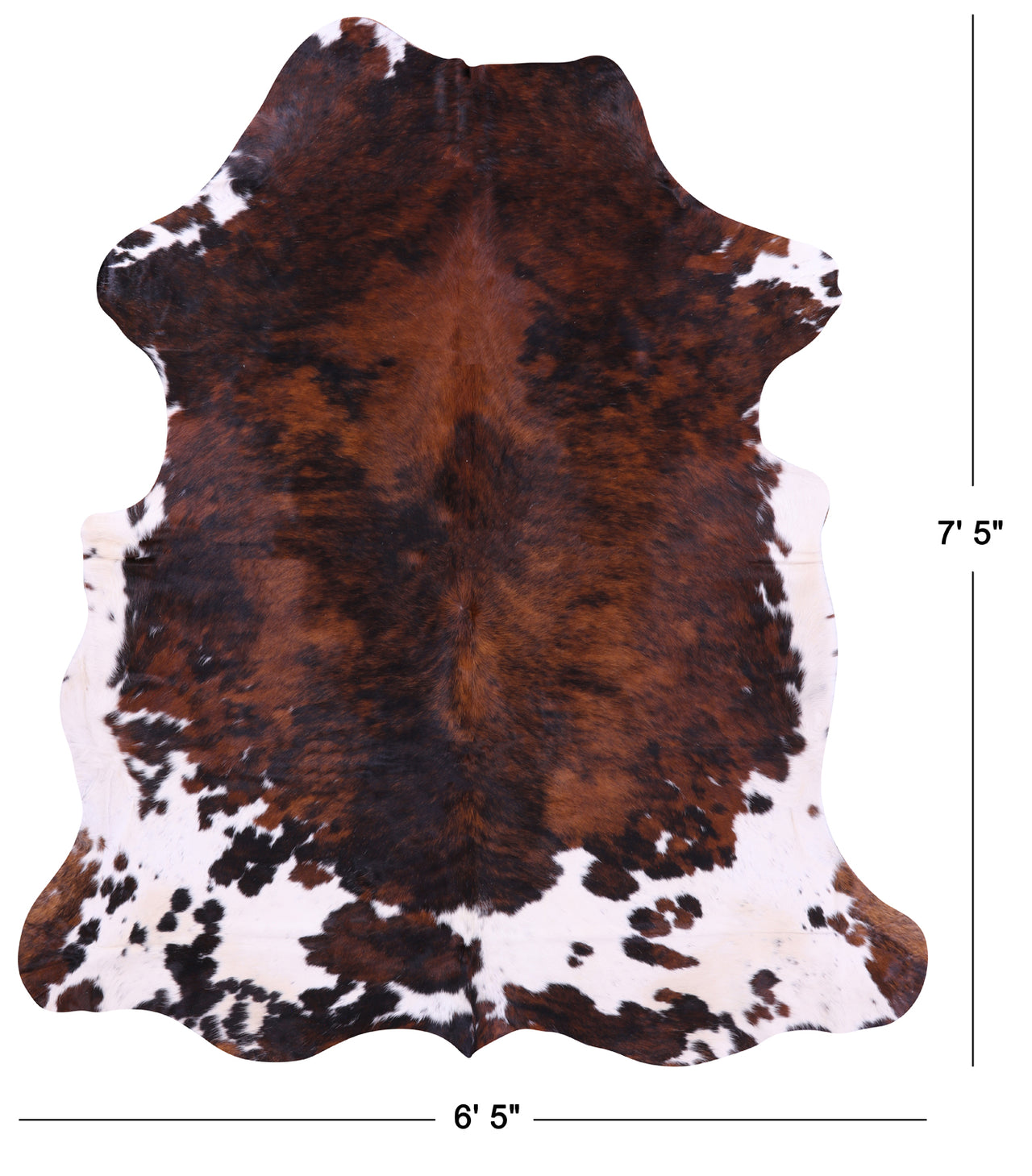 Tricolor Natural Cowhide Rug - XLarge 7'5"H x 6'5"W