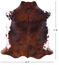 Thumbnail for Tricolor Natural Cowhide Rug - XLarge 7'3