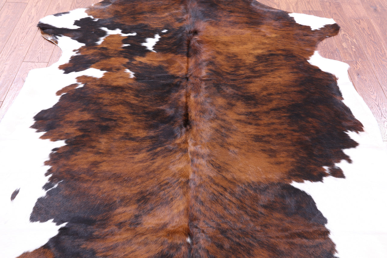 Tricolor Natural Cowhide Rug - XLarge 7'6"H x 6'6"W