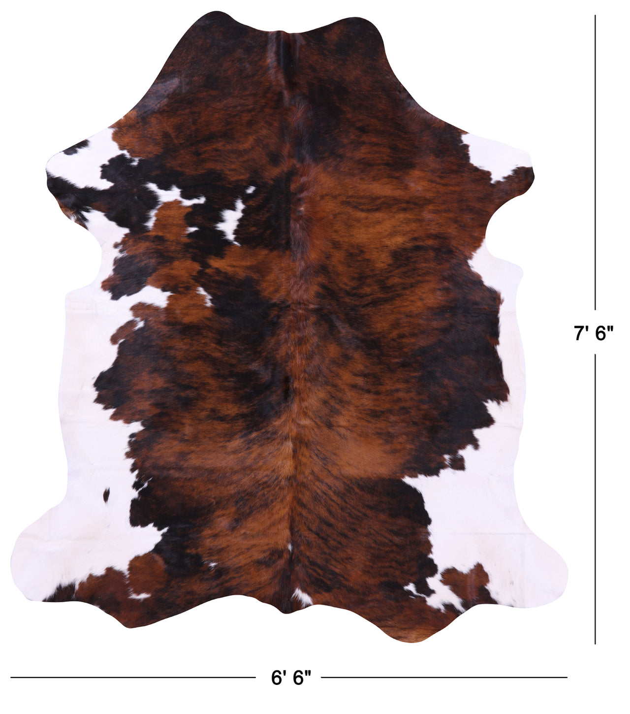 Tricolor Natural Cowhide Rug - XLarge 7'6"H x 6'6"W