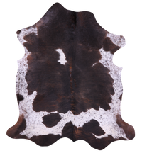 Thumbnail for Salt & Pepper Brown & White Natural Cowhide Rug - XLarge 7'0