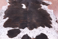 Thumbnail for Salt & Pepper Brown & White Natural Cowhide Rug - XLarge 7'0