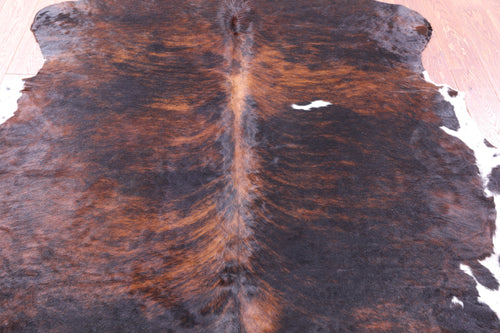 Dark Brindle Natural Cowhide Rug - Large 6'6