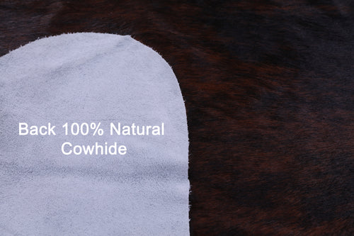 Dark Brindle Natural Cowhide Rug - Large 6'6