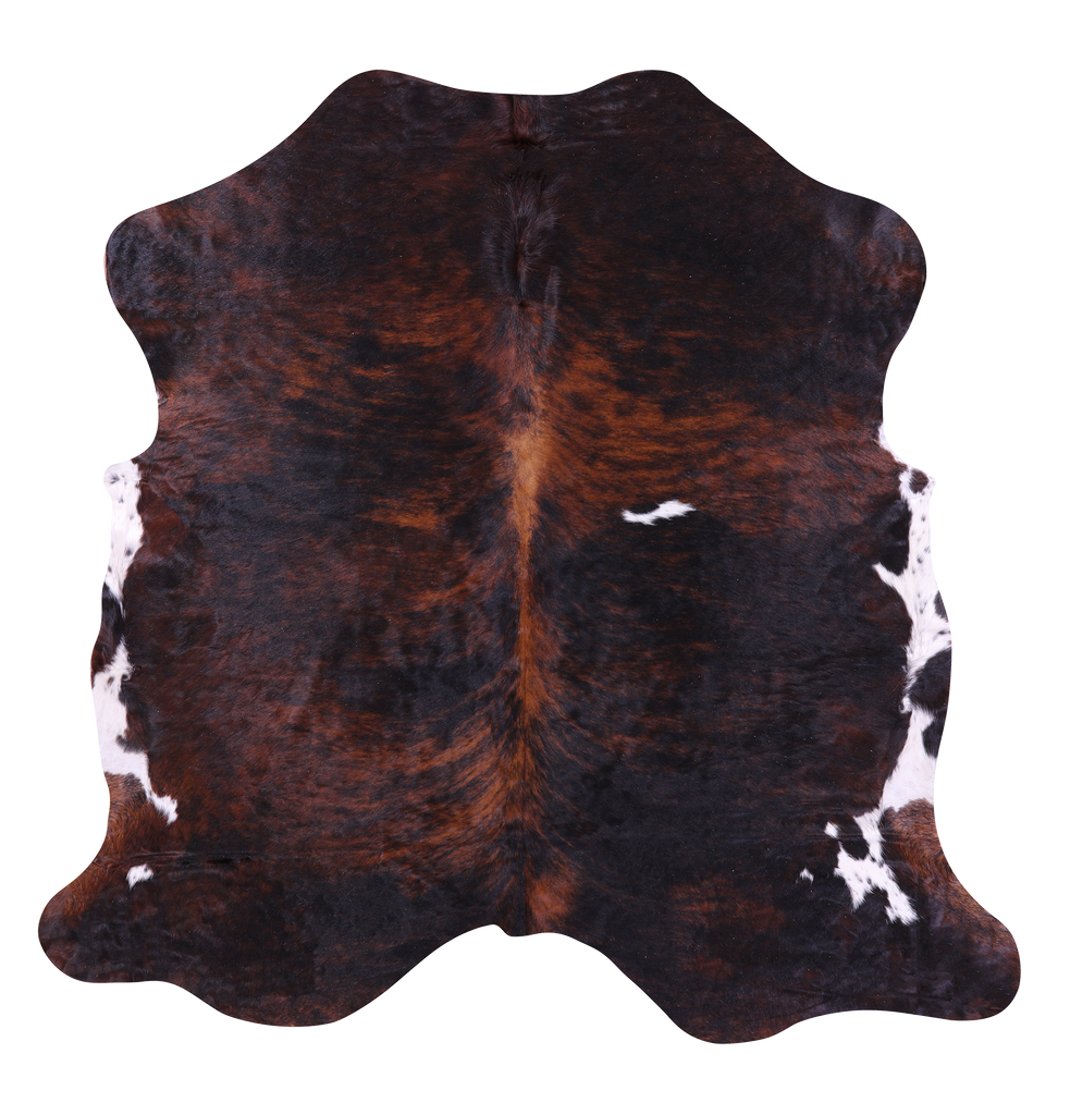 Dark Brindle Natural Cowhide Rug - Large 6'6"H x 6'6"W