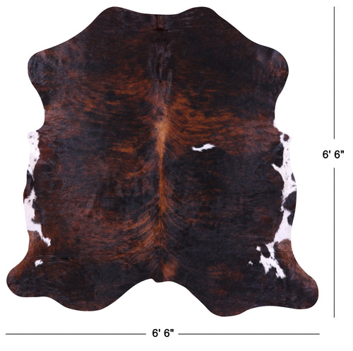Dark Brindle Natural Cowhide Rug - Large 6'6