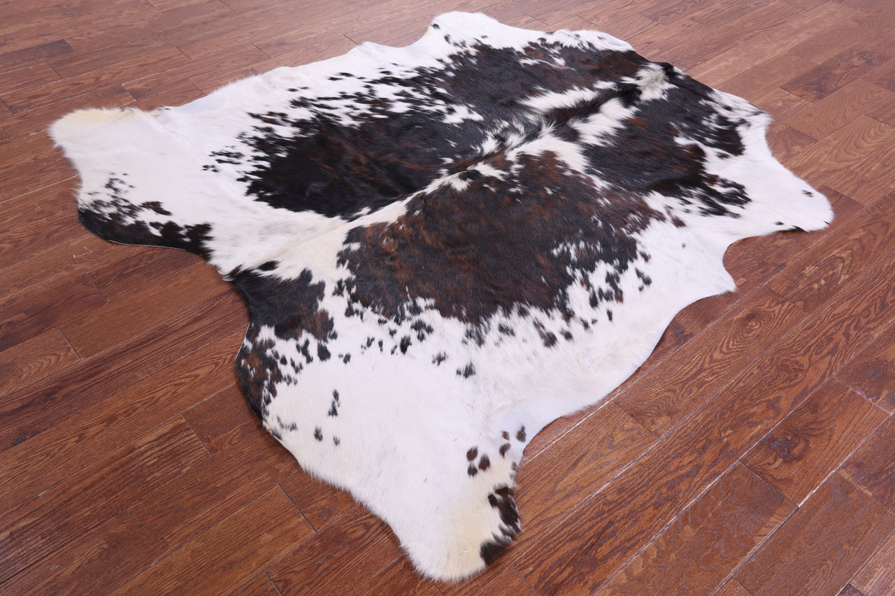 Tricolor Natural Cowhide Rug - Large 6'2"H x 5'11"W