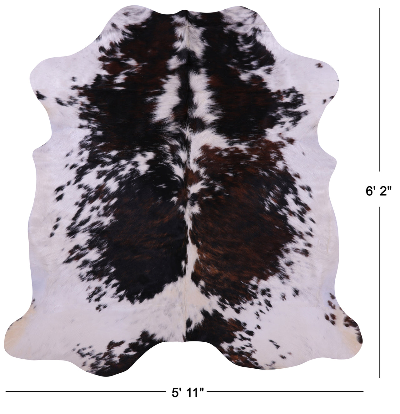 Tricolor Natural Cowhide Rug - Large 6'2"H x 5'11"W