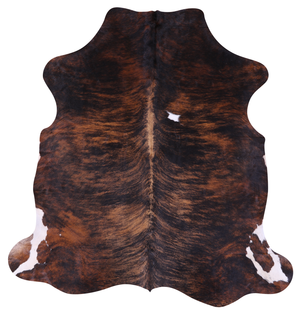 Dark Brindle Natural Cowhide Rug - Medium 6'2"H x 6'0"W