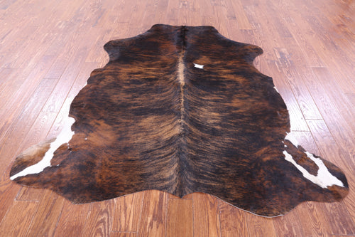 Dark Brindle Natural Cowhide Rug - Medium 6'2