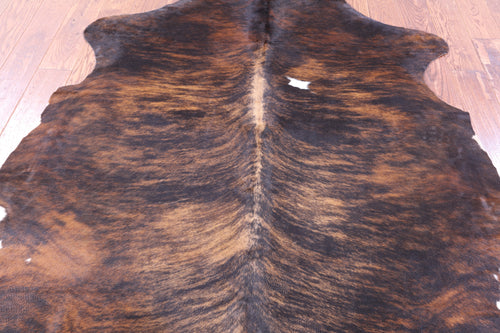 Dark Brindle Natural Cowhide Rug - Medium 6'2