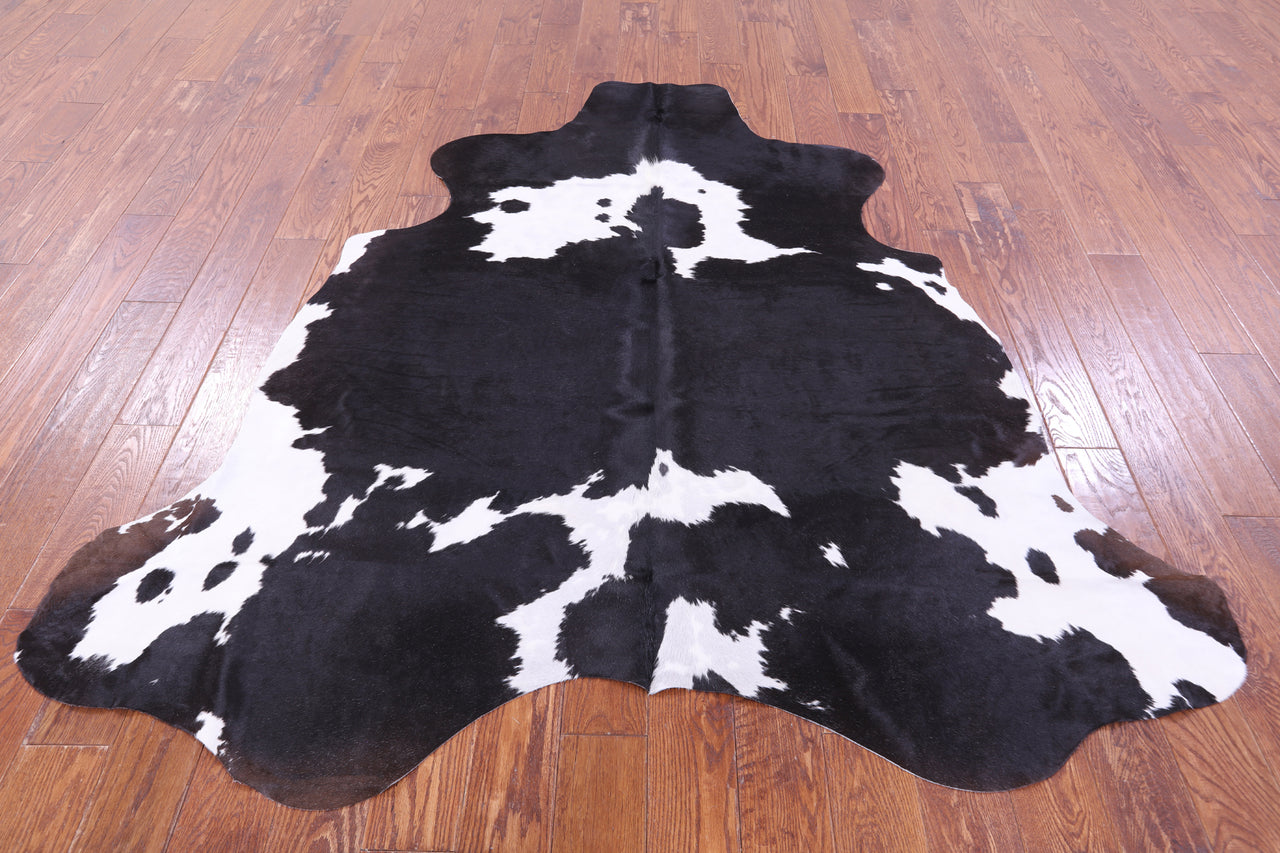 Black & White Natural Cowhide Rug - Large 6'8"H x 6'4"W