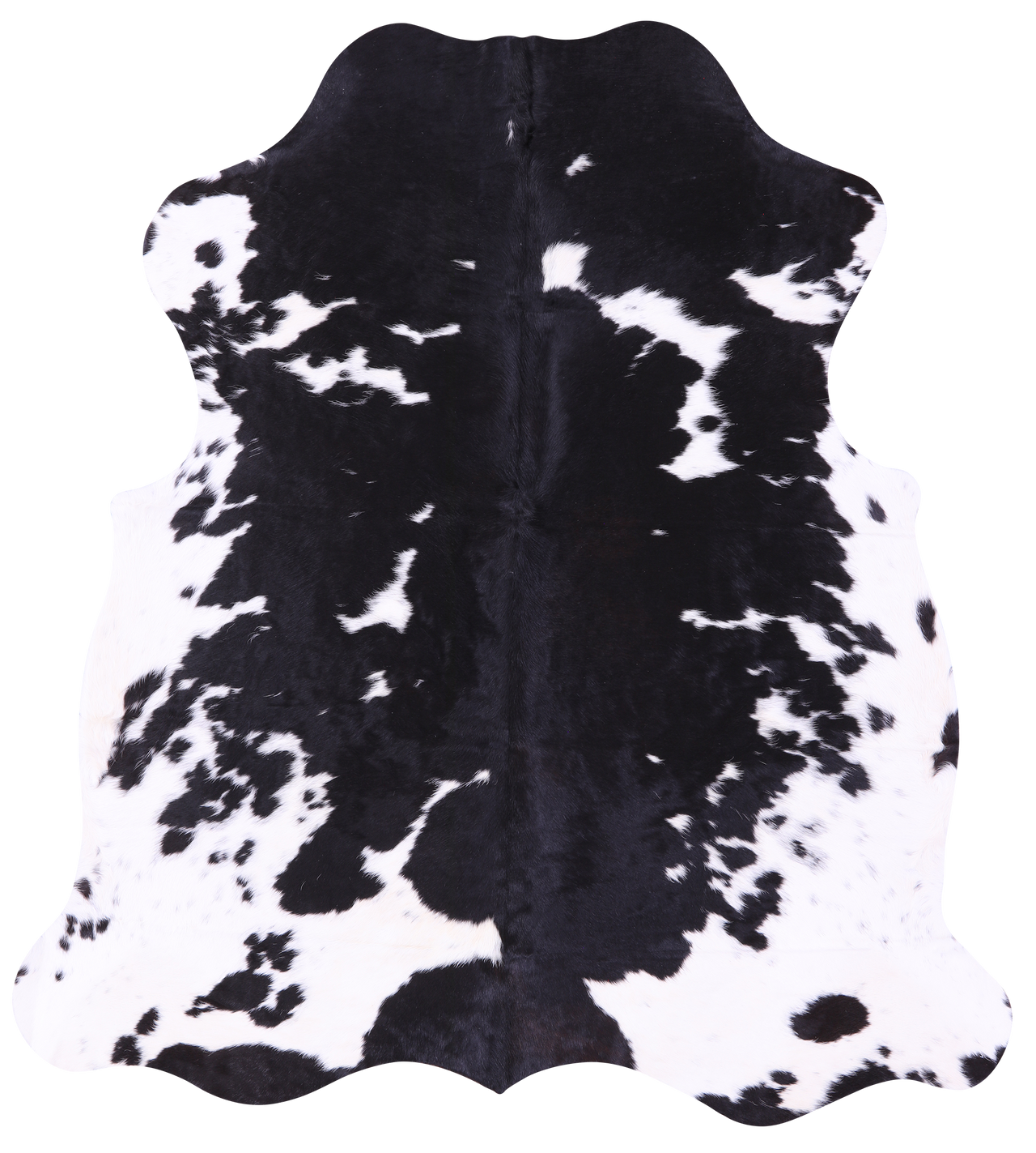 Black & White Natural Cowhide Rug - Medium 6'1"H x 5'7"W