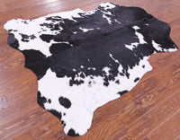 Thumbnail for Black & White Natural Cowhide Rug - Medium 6'1