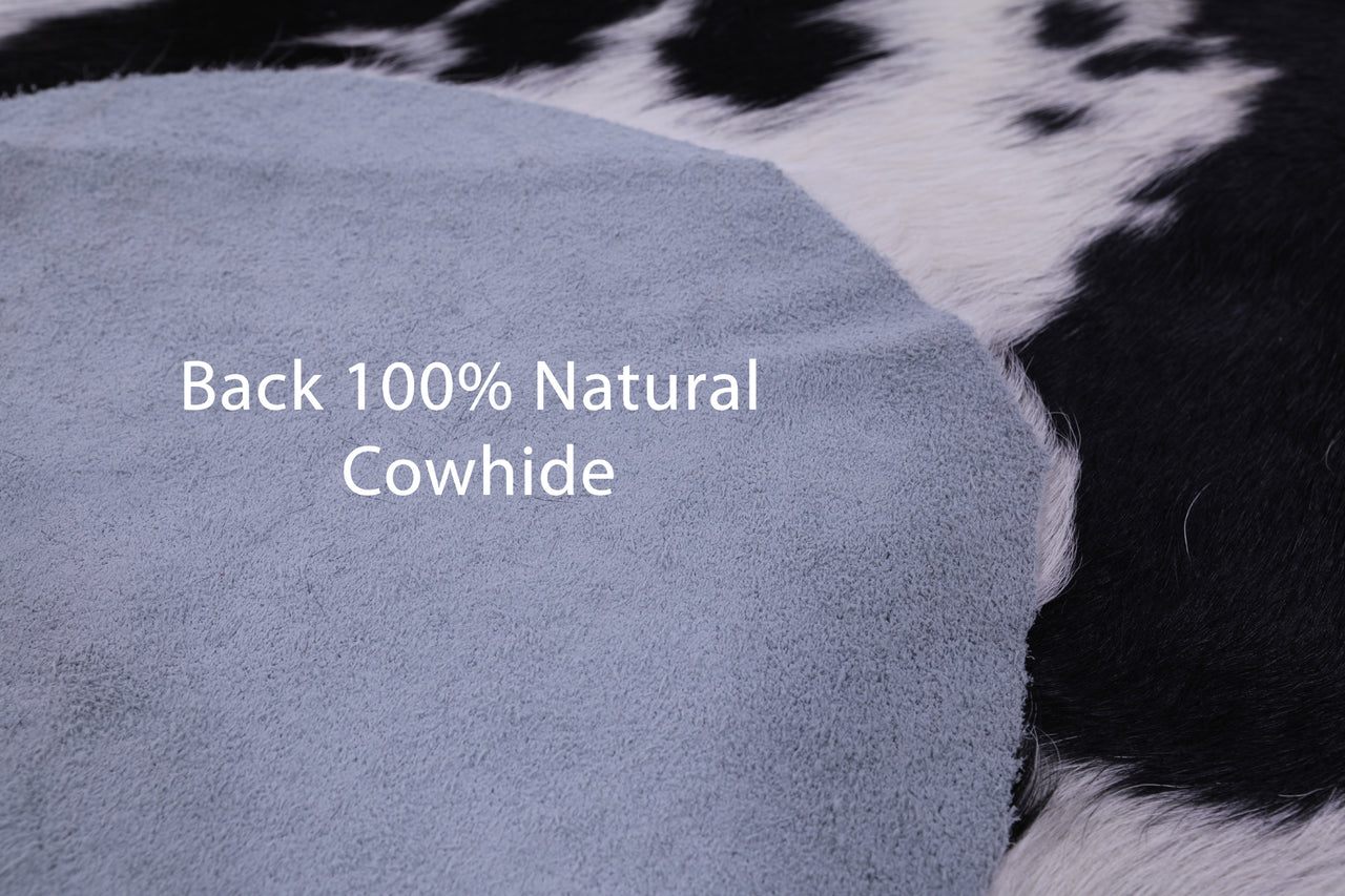 Black & White Natural Cowhide Rug - Medium 6'1"H x 5'7"W