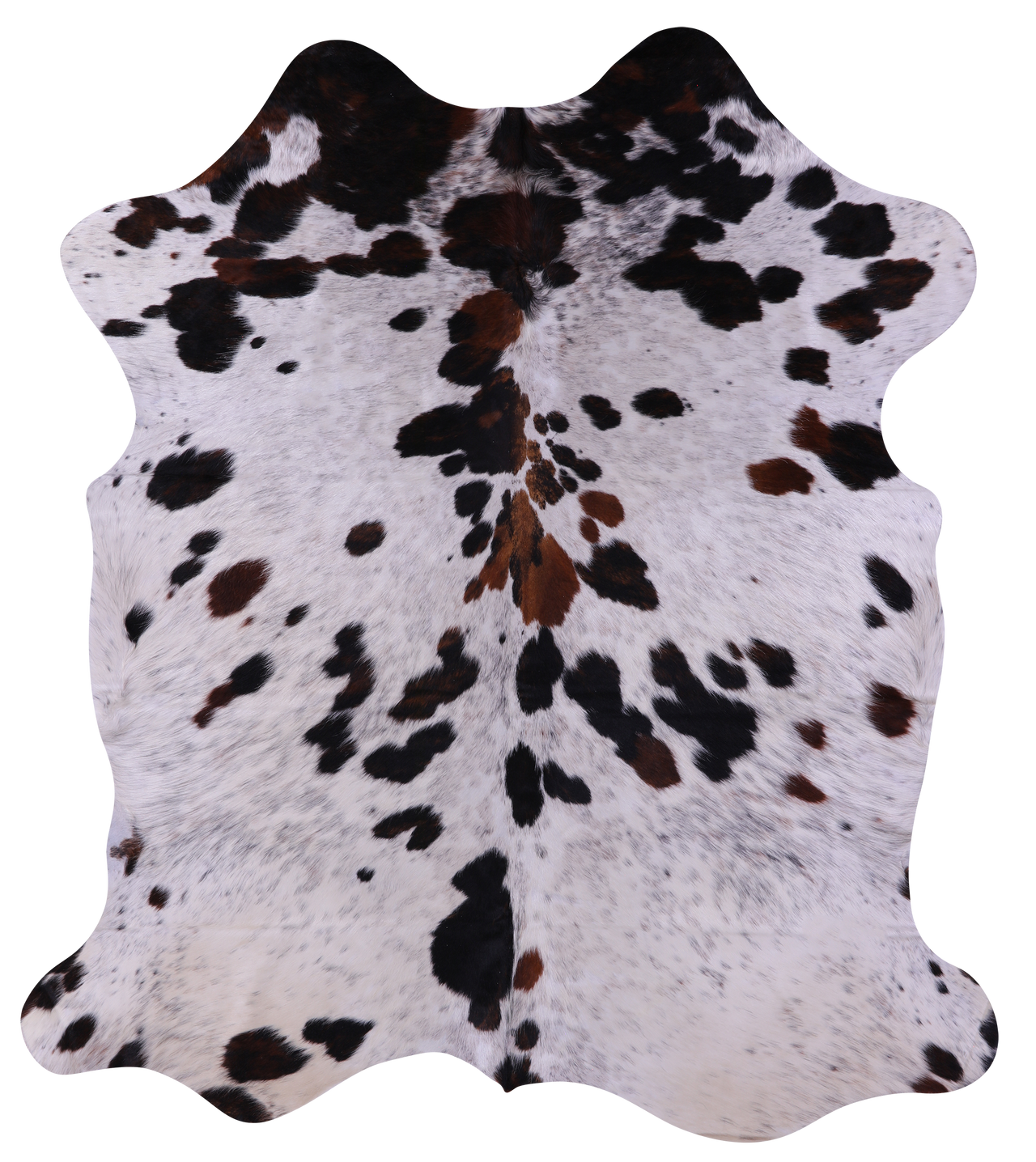 Tricolor Natural Cowhide Rug - Medium 6'2"H x 5'4"W