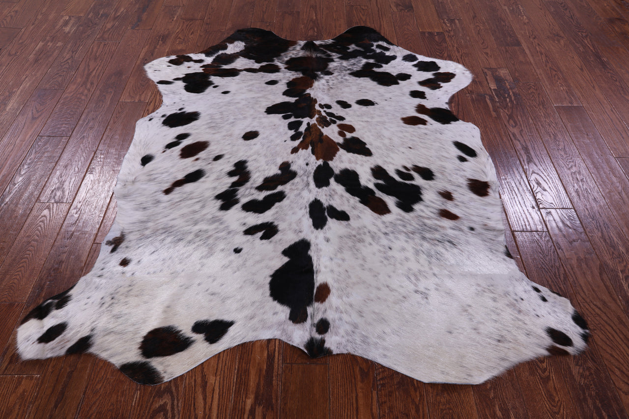 Tricolor Natural Cowhide Rug - Medium 6'2"H x 5'4"W