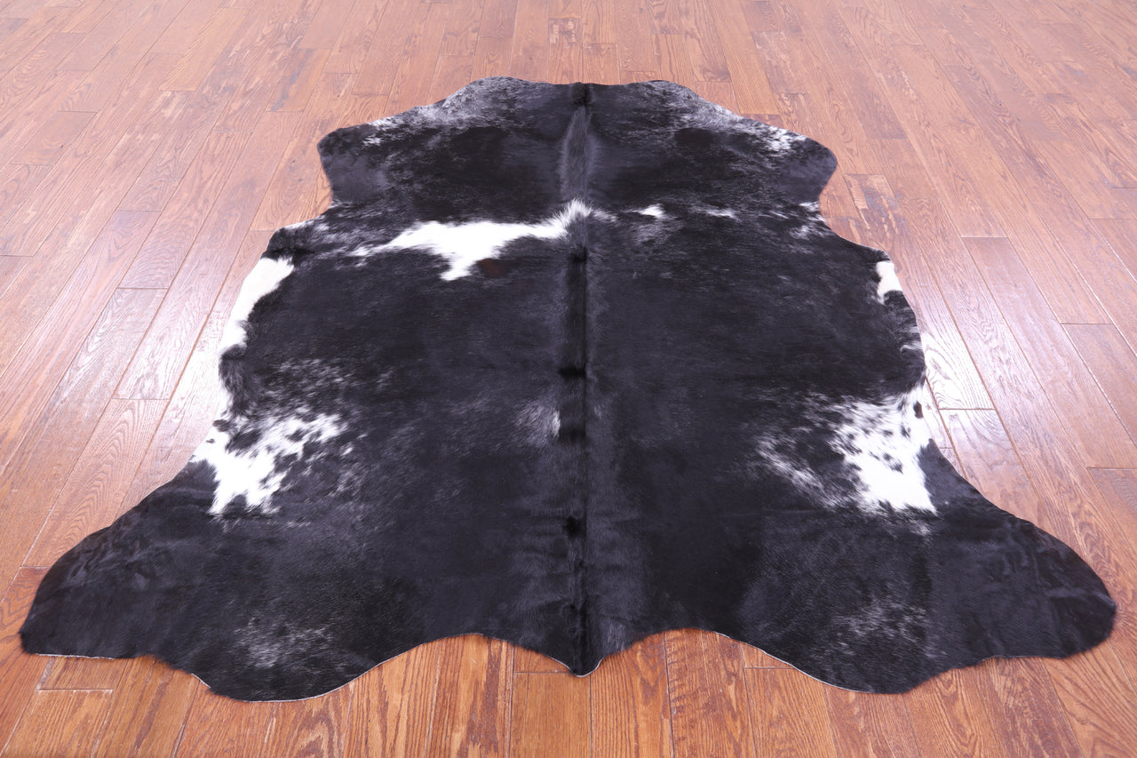 Black & White Natural Cowhide Rug - Large 6'8"H x 6'3"W