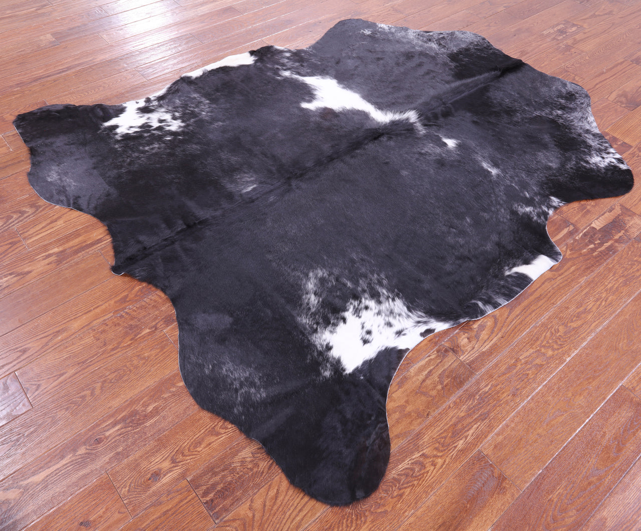 Black & White Natural Cowhide Rug - Large 6'8"H x 6'3"W