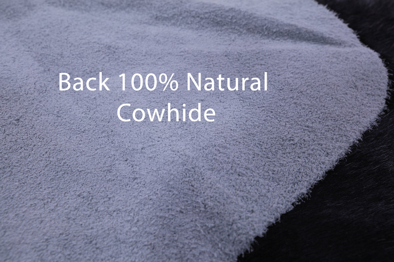 Black & White Natural Cowhide Rug - Large 6'8"H x 6'3"W