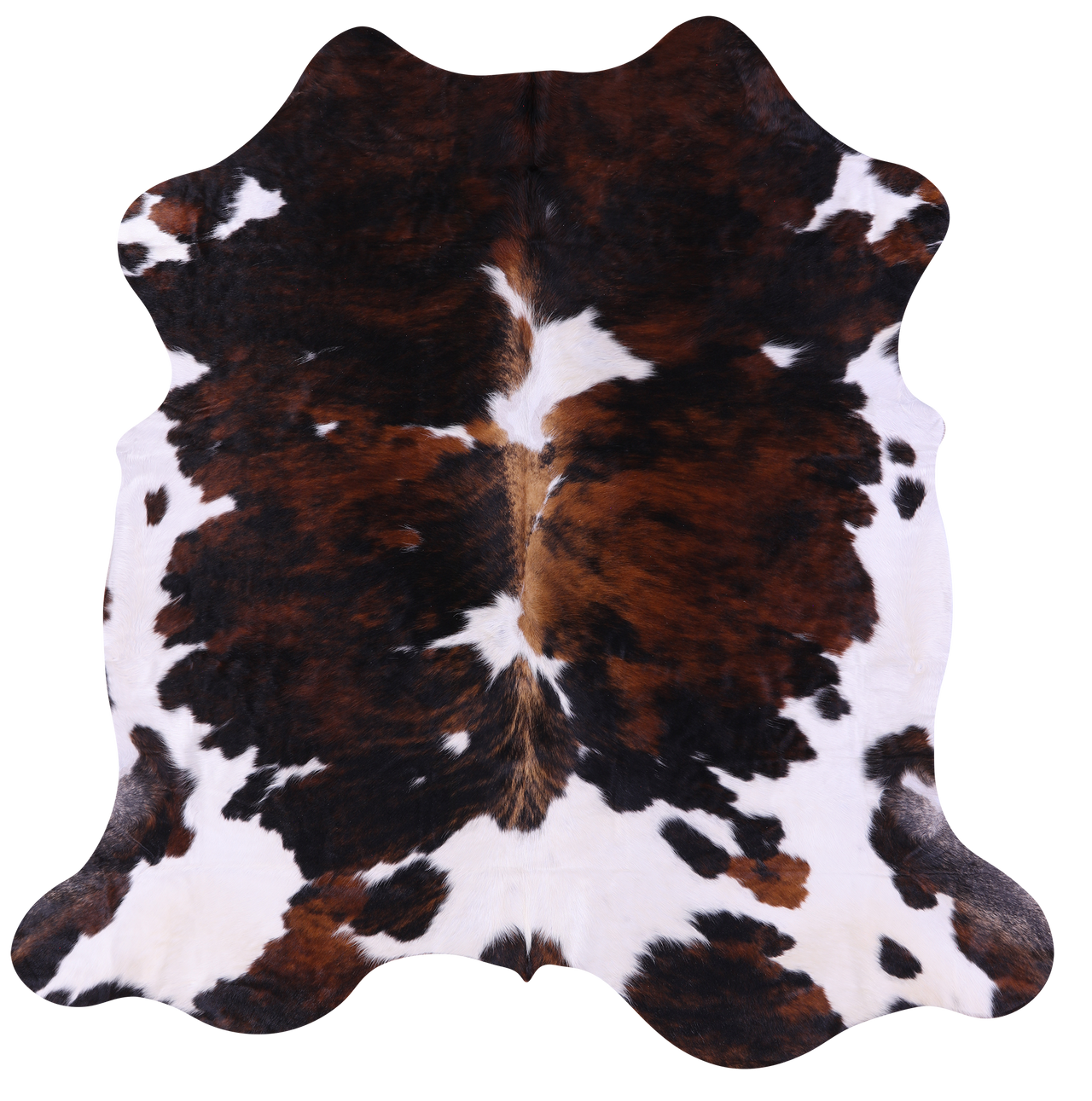 Tricolor Natural Cowhide Rug - Large 6'10"H x 6'9"W