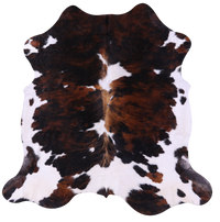 Thumbnail for Tricolor Natural Cowhide Rug - Large 6'10