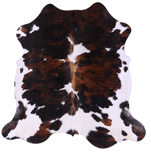 Tricolor Natural Cowhide Rug - Large 6'10