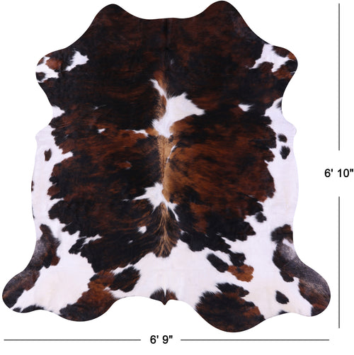 Tricolor Natural Cowhide Rug - Large 6'10