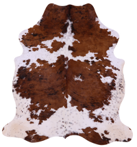 Thumbnail for Brown & White Natural Cowhide Rug - Large 6'8