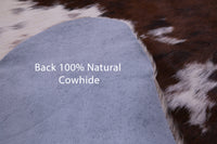 Thumbnail for Brown & White Natural Cowhide Rug - Large 6'8